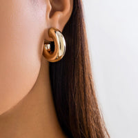 Thumbnail for Chic Gold Silver Plated C Shaped Stud Earrings Set - ArtGalleryZen