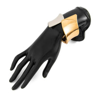 Thumbnail for Chic Two Tone Frosted Wide Cuff Bangle Bracelet - ArtGalleryZen