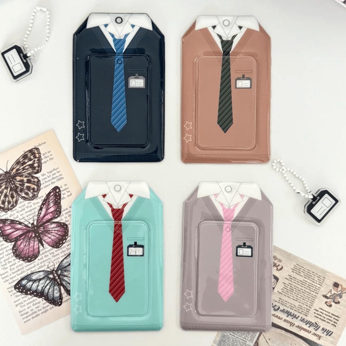 Chic Uniform Kpop Keychain Photocard Holder - ArtGalleryZen