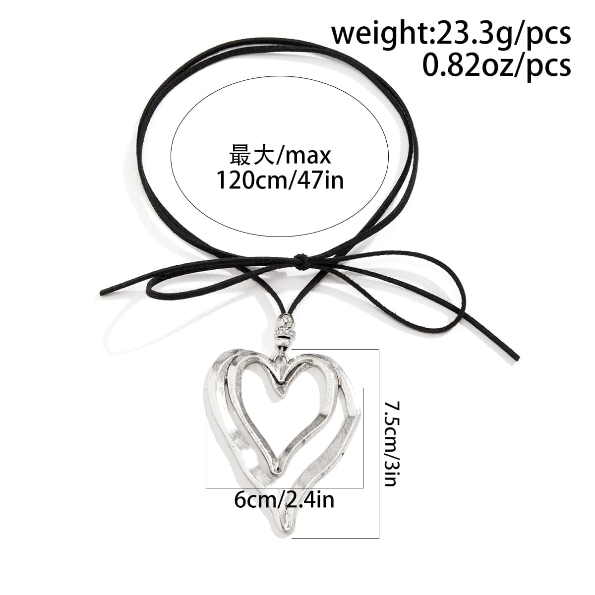 Chic Velvet Double Hollow Heart Pendant Necklace - ArtGalleryZen