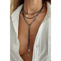 Thumbnail for Chic Waterdrop Pendant Square Seed Beaded Long Chain Necklace - ArtGalleryZen