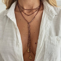 Thumbnail for Chic Waterdrop Pendant Square Seed Beaded Long Chain Necklace - ArtGalleryZen