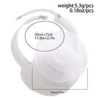 Thumbnail for Chic White Mesh Flower Velvet Collar Choker Necklace - ArtGalleryZen