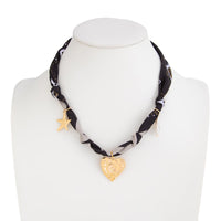 Thumbnail for Chiffon Ribbon Choker Necklace Heart Starfish Pearl Charm Pendant - ArtGalleryZen