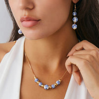 Thumbnail for Chinese Style Blue And White Porcelain Beaded Necklace Earrings Set - ArtGalleryZen