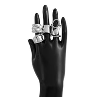 Thumbnail for Chunky 4Pcs Hollow Oval Glossy Stackable Ring Set - ArtGalleryZen