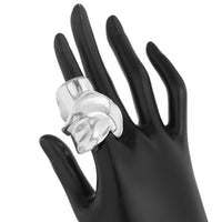 Thumbnail for Chunky Abstract Pattern Metallic Wide Ring - ArtGalleryZen