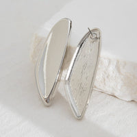 Thumbnail for Chunky Gold Silver Plated Geometric Pattern Earrings - ArtGalleryZen