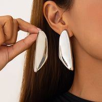 Thumbnail for Chunky Gold Silver Plated Geometric Pattern Earrings - ArtGalleryZen