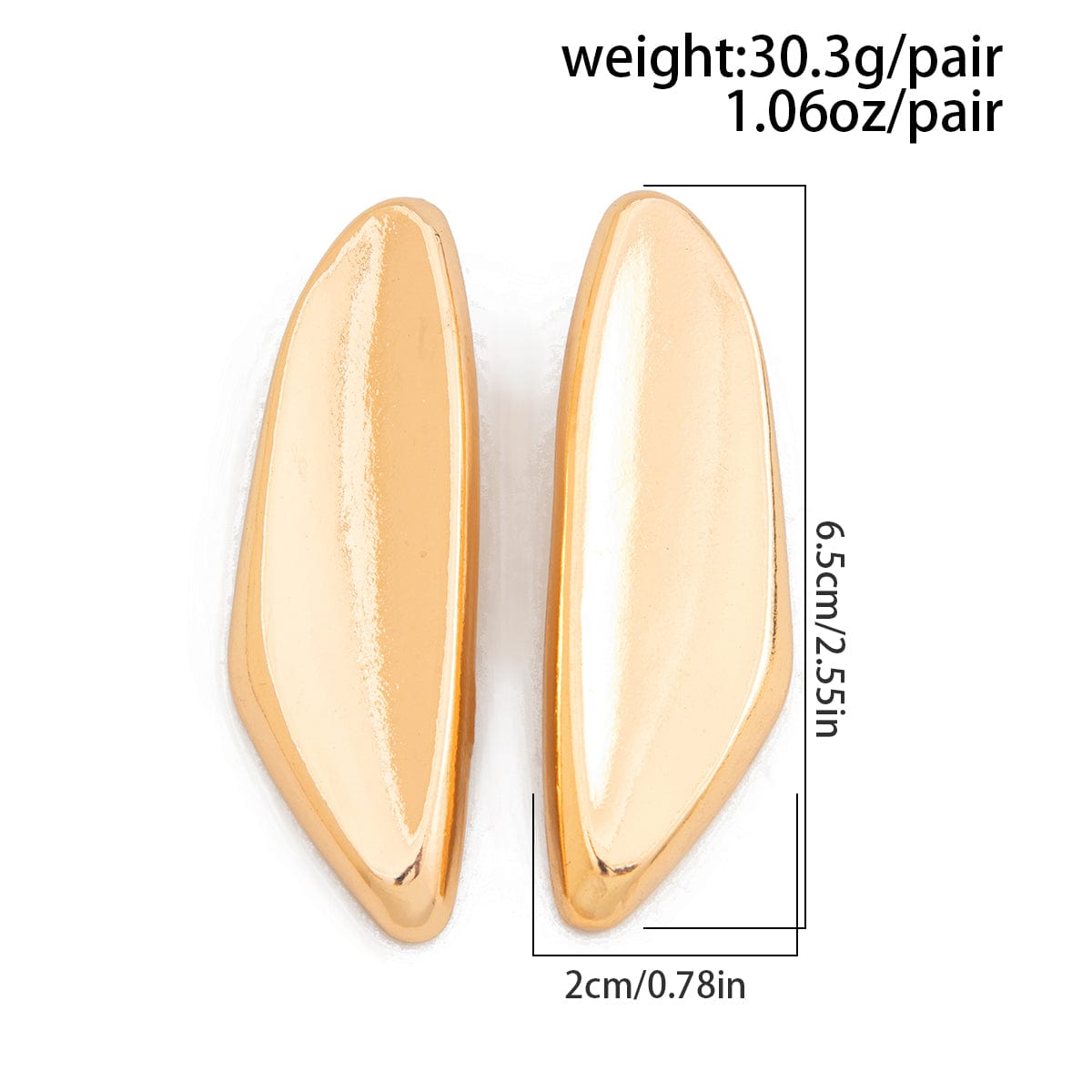 Chunky Gold Silver Plated Geometric Pattern Earrings - ArtGalleryZen