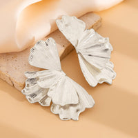 Thumbnail for Chunky Gold Silver Plated Lotus Leaf Stud Earrings