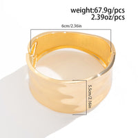 Thumbnail for Chunky Gold Silver Plated Ripple Wide Cuff Bangle Bracelet