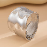 Thumbnail for Chunky Gold Silver Plated Ripple Wide Cuff Bangle Bracelet