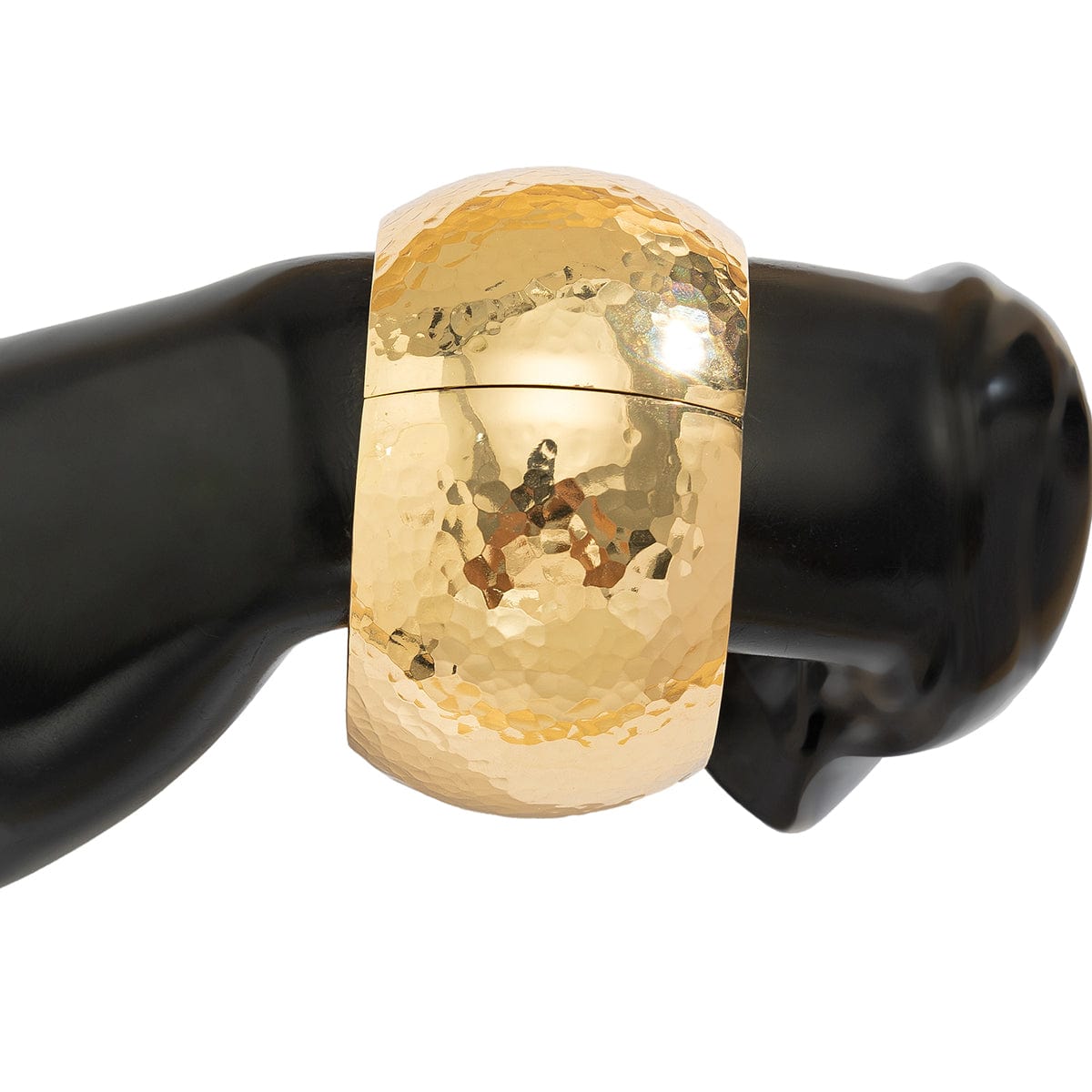 Chunky Gold Silver Tone Hammered Wide Cuff Bangle Bracelet - ArtGalleryZen