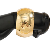 Thumbnail for Chunky Gold Silver Tone Hammered Wide Cuff Bangle Bracelet - ArtGalleryZen