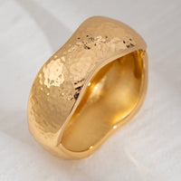 Thumbnail for Chunky Irregular Curved Wide Cuff Bangle Bracelet - ArtGalleryZen