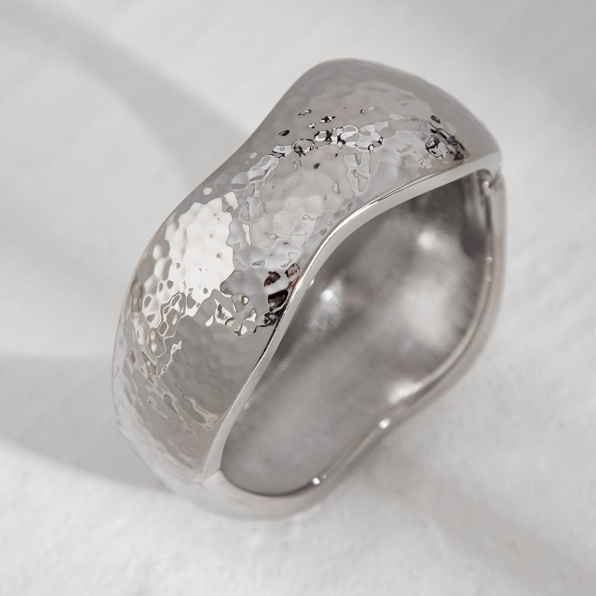 Chunky Irregular Curved Wide Cuff Bangle Bracelet - ArtGalleryZen