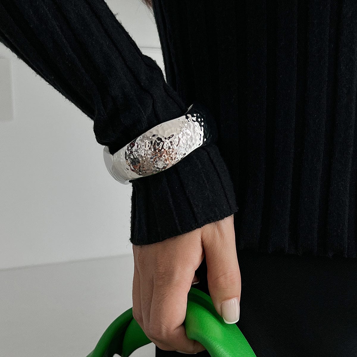 Chunky Irregular Curved Wide Cuff Bangle Bracelet - ArtGalleryZen