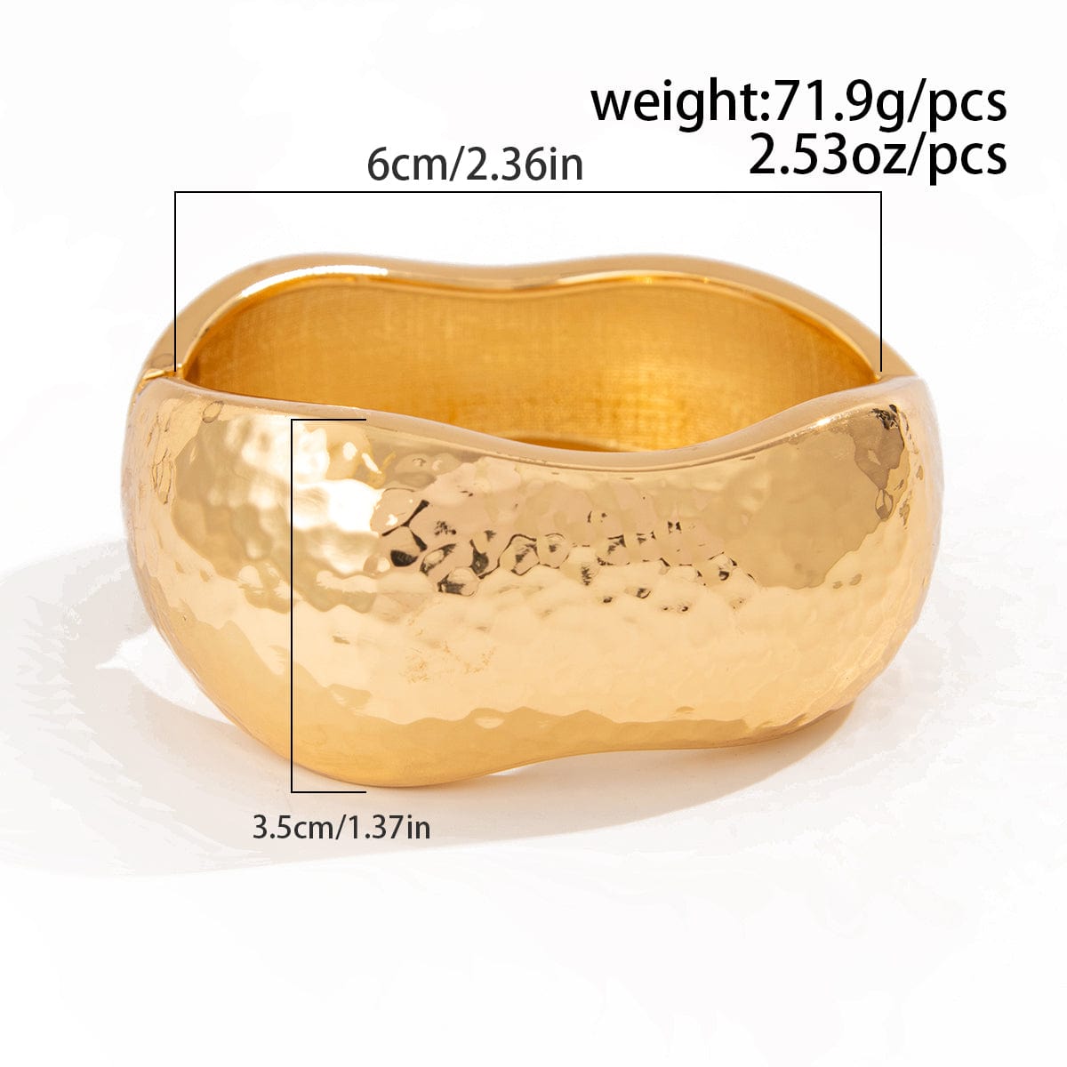 Chunky Irregular Curved Wide Cuff Bangle Bracelet