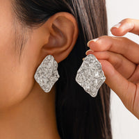 Thumbnail for Chunky Irregular Textured Square Stud Earrings