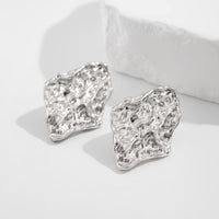 Thumbnail for Chunky Irregular Textured Square Stud Earrings