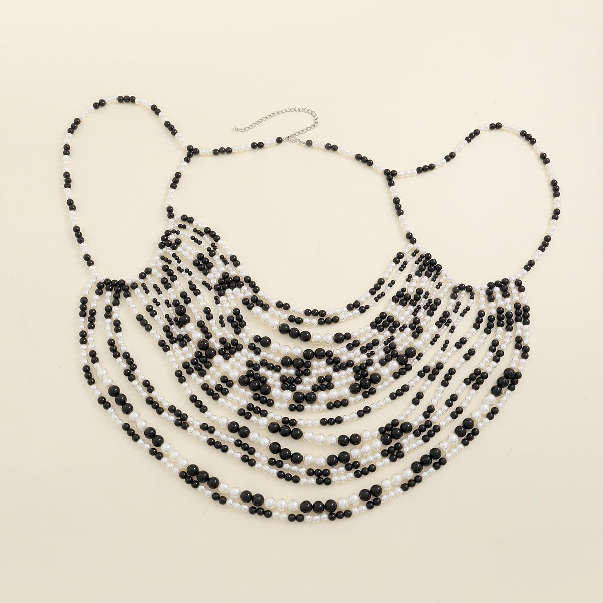 Chunky Mix Color Beaded Backless Body Chain Bra