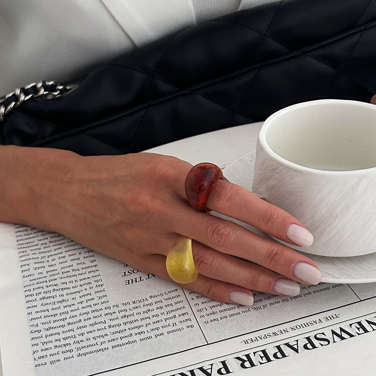 Chunky Resin Ring - Bold Minimalist Statement Jewelry for Women - ArtGalleryZen