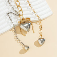 Thumbnail for Chunky Two Tone Layered Heart Charm Curb Waist Chain