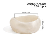 Thumbnail for Chunky White Resin Bangle Bracelet - Modern Curved Design Statement - ArtGalleryZen