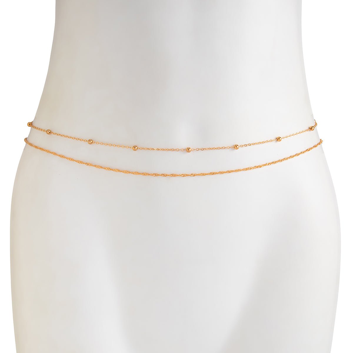 Classic 2pcs Ball Charm Twisted Waist Chain Set - ArtGalleryZen