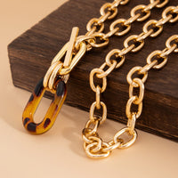 Thumbnail for Classic 2pcs Chunky Leopard Hoop Pendant Curb Chain Necklace Set