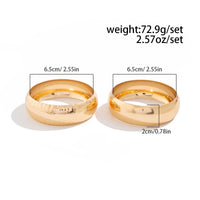 Thumbnail for Classic 2pcs Gold Silver Plated Glossy Textured Bangle Bracelet Set