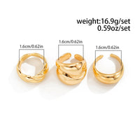 Thumbnail for Classic 3pcs Glossy Twisted Stackable Ring Set