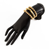 Thumbnail for Classic 3pcs Gold Silver Plated Ball Chain Bracelet Set - ArtGalleryZen