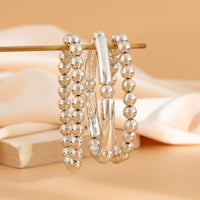 Thumbnail for Classic 3pcs Gold Silver Plated Ball Chain Bracelet Set - ArtGalleryZen