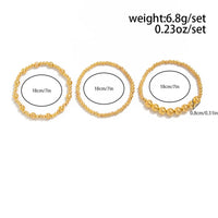 Thumbnail for Classic 3pcs Gold Silver Tone Ball Chain Bracelet Set - ArtGalleryZen