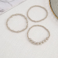 Thumbnail for Classic 3pcs Gold Silver Tone Ball Chain Bracelet Set - ArtGalleryZen