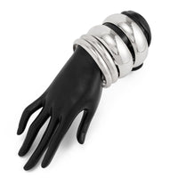 Thumbnail for Classic 4pcs Gold Silver Tone Wide Cuff Bangle Bracelet Set - ArtGalleryZen