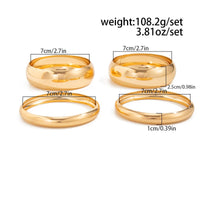 Thumbnail for Classic 4pcs Gold Silver Tone Wide Cuff Bangle Bracelet Set - ArtGalleryZen