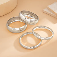 Thumbnail for Classic 4pcs Gold Silver Tone Wide Cuff Bangle Bracelet Set - ArtGalleryZen