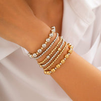 Thumbnail for Classic 6 Pcs Two Tone Ball Chain Stackable Bracelet Set