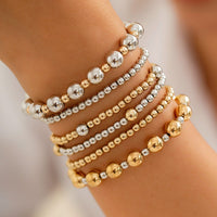 Thumbnail for Classic 6 Pcs Two Tone Ball Chain Stackable Bracelet Set