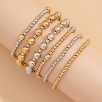 Thumbnail for Classic 6 Pcs Two Tone Ball Chain Stackable Bracelet Set