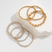 Thumbnail for Classic 6 Pcs Two Tone Ball Chain Stackable Bracelet Set