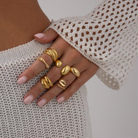 Thumbnail for Classic 6pcs Chunky Irregular Curved Ring Set - ArtGalleryZen