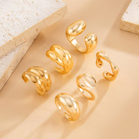 Thumbnail for Classic 6pcs Chunky Irregular Curved Ring Set - ArtGalleryZen