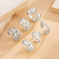 Thumbnail for Classic 6pcs Chunky Irregular Curved Ring Set - ArtGalleryZen