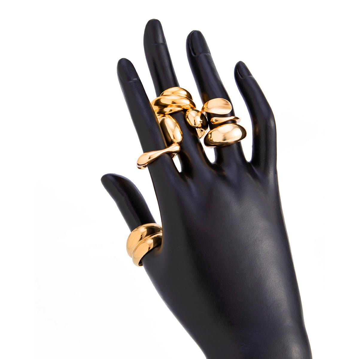 Classic 6pcs Chunky Irregular Curved Ring Set - ArtGalleryZen