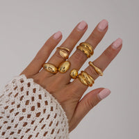 Thumbnail for Classic 6pcs Chunky Irregular Curved Ring Set - ArtGalleryZen