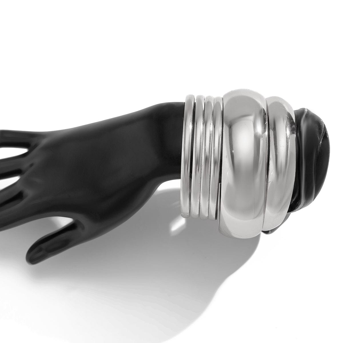 Classic 6pcs Glossy Wide Cuff Bangle Bracelet Set - ArtGalleryZen